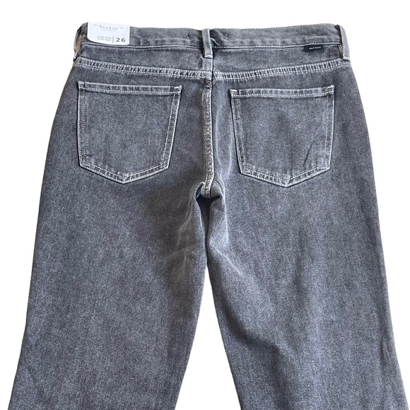 PacSun Women’s Black Low Rise Straight Leg Jeans Size 26 Cotton Slit Hem Retro - Picture 9 of 12